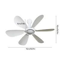 Ventilateur de plafond USB silencieux XIAOTREE à 6 pales, avec télécommande optionnelle et minuterie, ventilateur suspendu à 4 vitesses pour camping, dortoir, tente 6