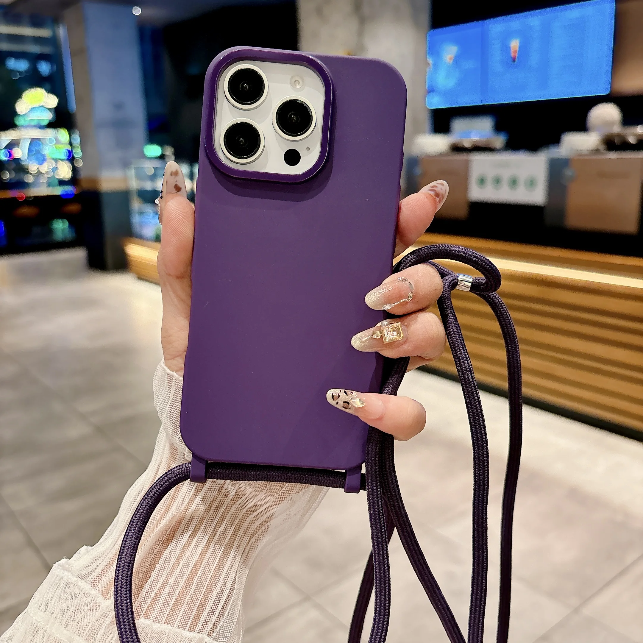 Adjustable Crossbody Lanyard Strap Phone Case with Air Necklace Feature