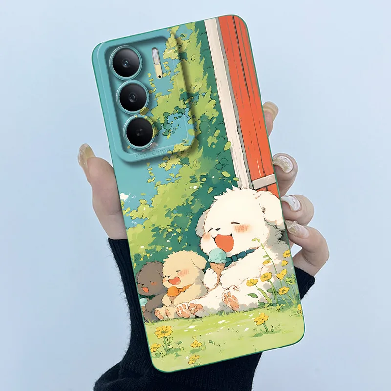 Fashion Simplicity Painting Matte Silicone Phone Case - 6.72'' Bumper Cover