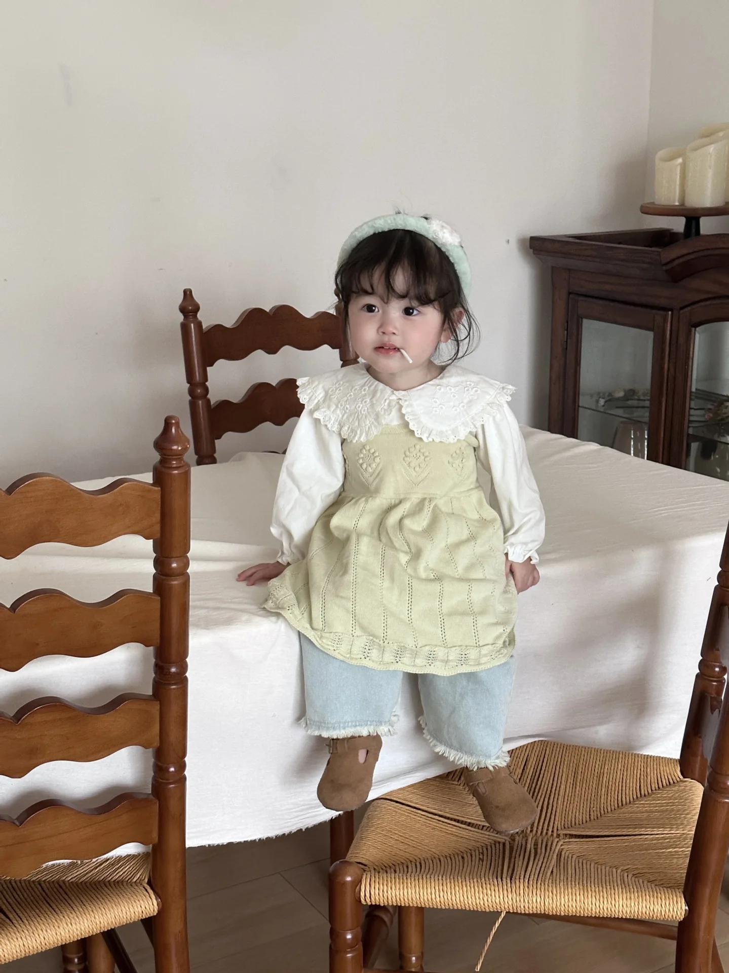Neue Sommer Baby Kleidung 1-5 Jahre Mädchen Stricken Kleid Bestickt Höhlte Heraus Gestrickte Leibchen Kleid Baumwolle Mode Baby kleidung – Detail 4