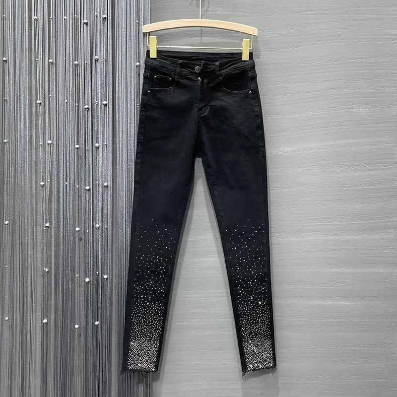 

New Women Pants Autumn Elastic Pencil Trousers High Waist Ladies Tight Clothing Slim Fit Casual Skinny Denim Women Jeans A465