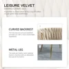 Woven Dining Chairs Set of 4,Velvet Upholstered Dining Chairs with Gold Metal Legs,Modern Accent Chairs Suitable for living room 4
