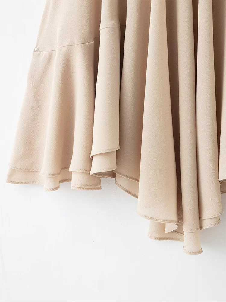 Women's Layered Ruffles Blouse Sexy See Through Turtleneck Long Sleeve Temperament Solid Top Female Loose Shirt 2026 New