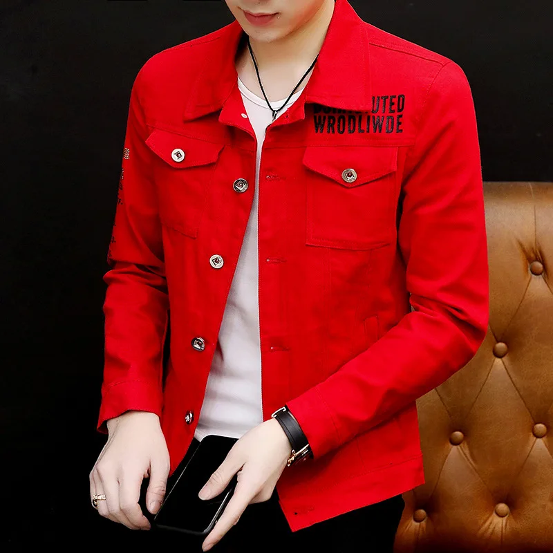 Wholesale Men's Denim Jacket Spring Autumn New Slim Denim Jacket Korean Style Trendy Brand Men's All-match Casual Denim Jacket