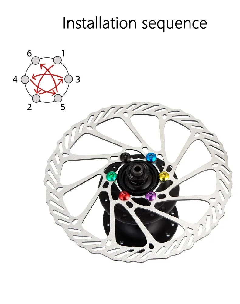 Mountain Bike Disc Brake Rotor Bolts 12pcs MTB Bicycle M5x10mm Screws Stainless Steel T25 Cycle Bicycle Brake Disc Bolts Screw