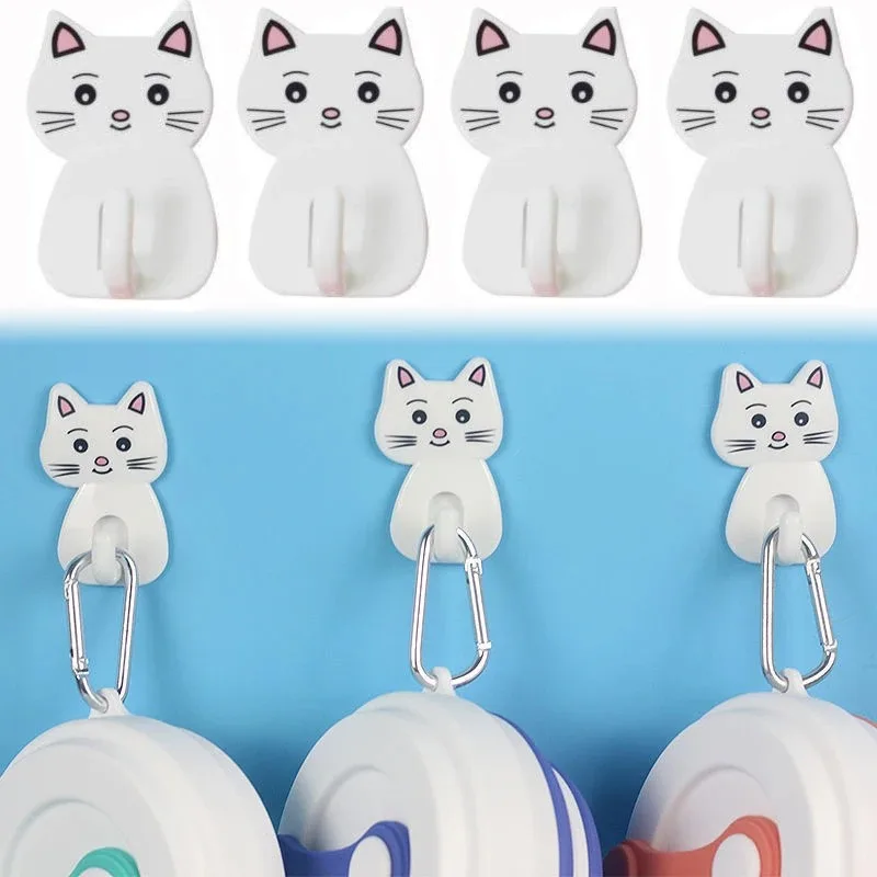 Kitchen towel holder cartoon cat hooks kitchen and bedroom door hooks dishcloth rack wall door for towel rack hanger