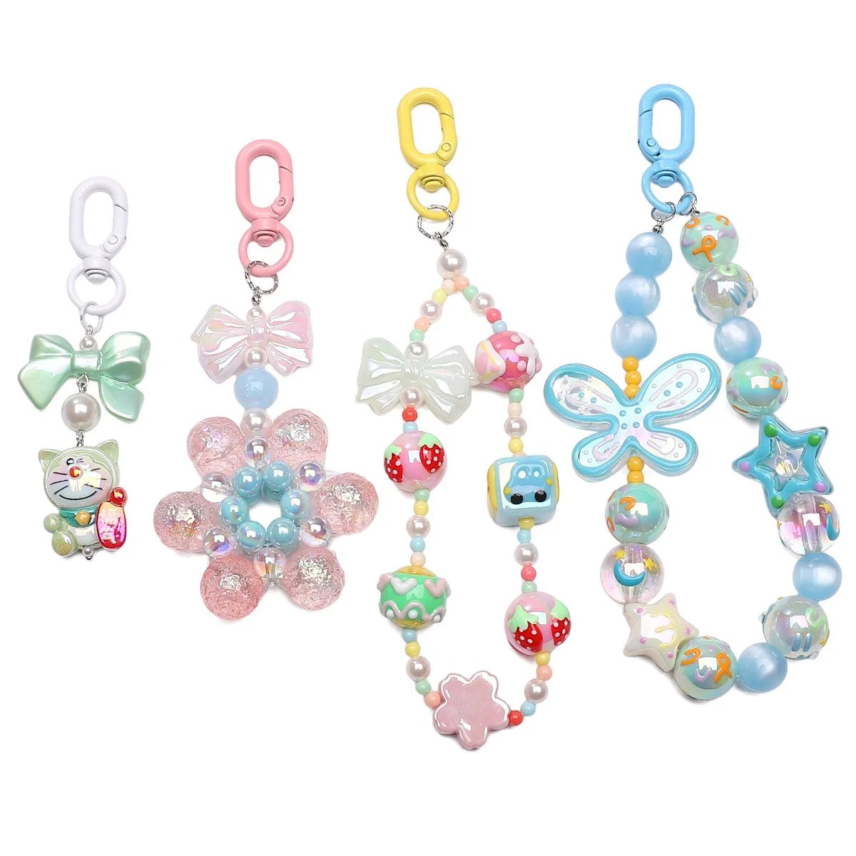 5 teile/los Karabiner Haken Bunte Schlüssel Ring für DIY Schlüsselbund Tasche Ornament Schmuck Machen Zubehör Liefert Erkenntnisse Handwerk – Detail 5