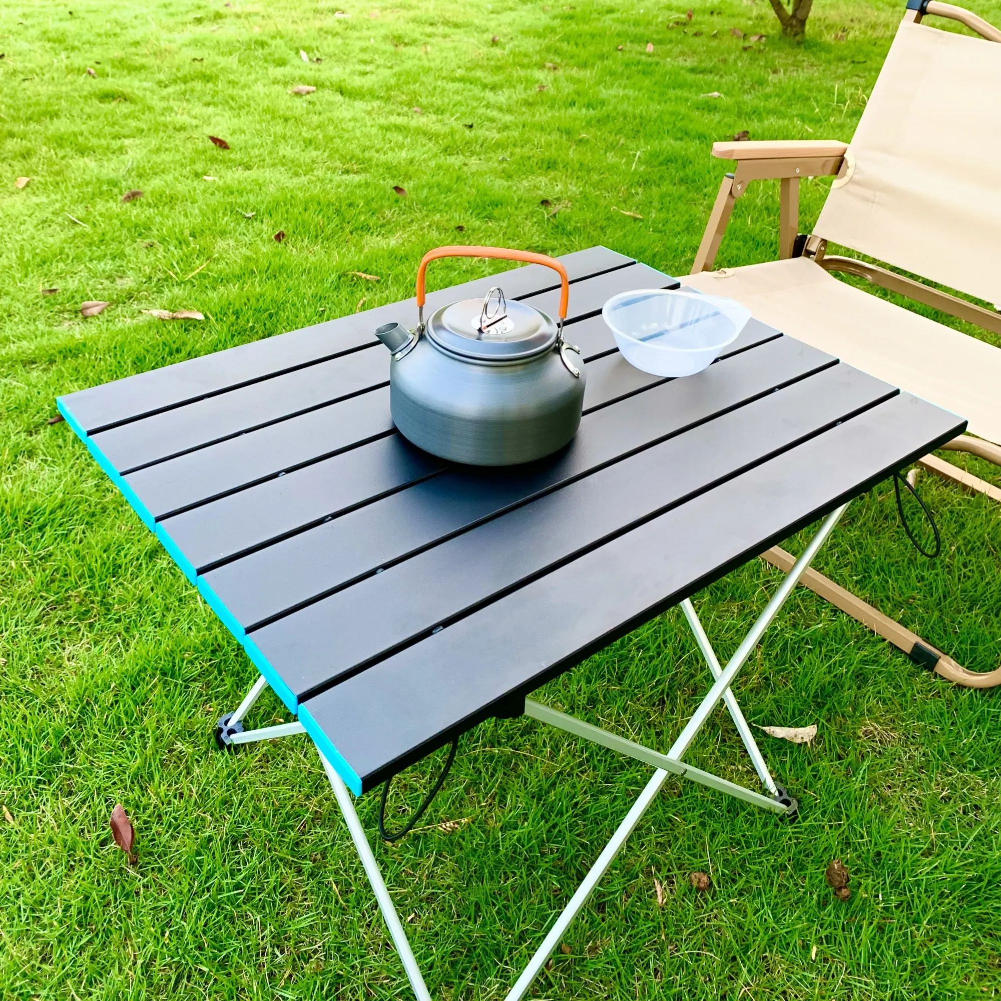 Table pliante 1 x support, table pliante portable en alliage d'aluminium, tables de camping pour