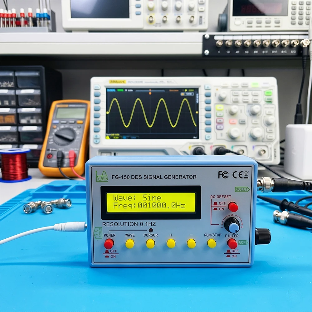 Advanced DDS Function Signal Generator Frequency Counter with Adjustable Waveforms and Duty Cycle, 0.1Hz - 500KHz Range