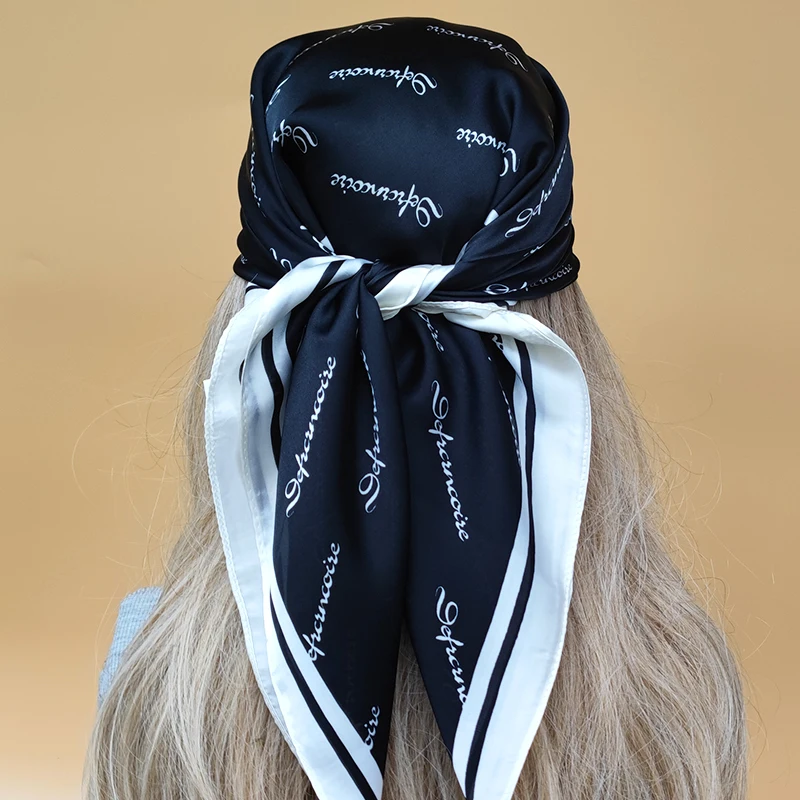 2023 Design 70X70CM Popular The Four Seasons Scarves Women Sunscreen Beach Kerchief Silk Hijab Luxury New Style Square Headscarf 5