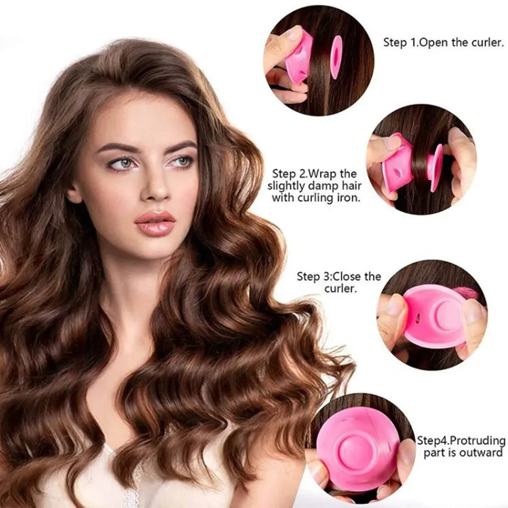 Description Picture 6 of item10pcs Heatless Hair Curlers No Heat Hair Rollers Soft Silicone Curls Sleeping Lazy Curling Rods Wave Formers Hair Styling Tools