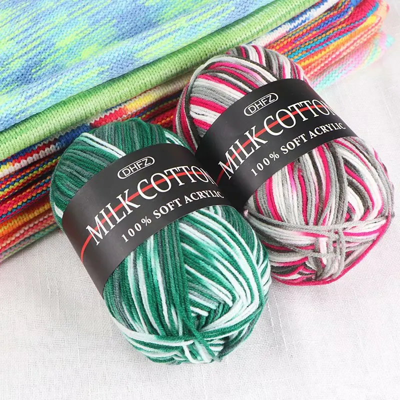 5pcs/Set DIY Milk Cotton Crochet Yarn Multicolors High Quality