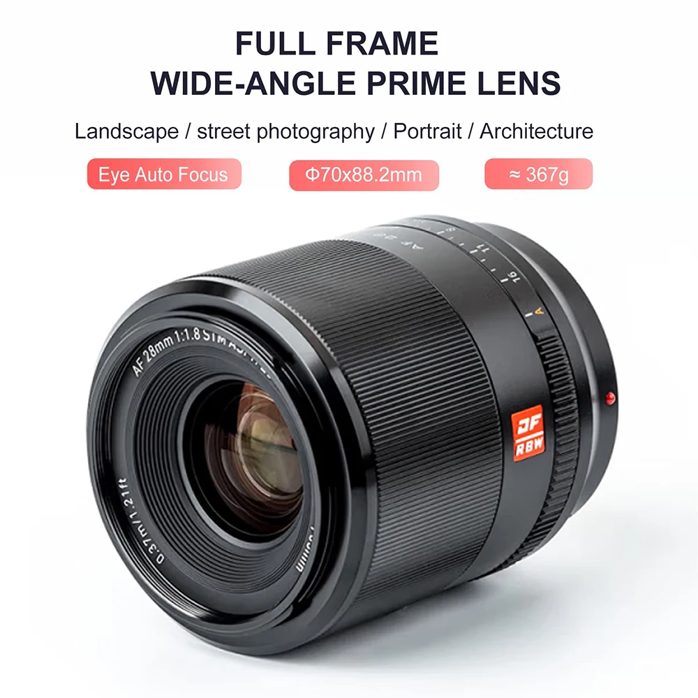 28mm F1.8 Full Frame Auto Focus Wide-angle Prime Lens for Sony E-Mount Camera A7