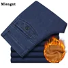 Big Size Classic Business Jeans For Men Autumn Winter Male Casual High Quality Thick Fleece Warm Elastic Denim Pants Size 30-44 1
