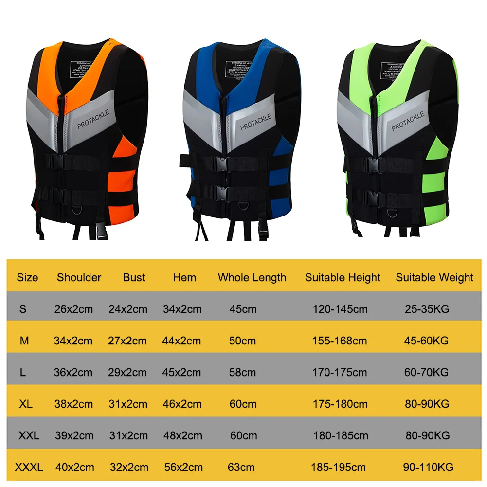 Neoprene Life Jacket For Adults Buoyancy Drifting Safety Life Vest Safety Buckle Jackets Floating Foam for Surfing Sailboard life jacket