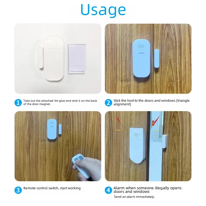 New Remote Control Door Magnetic Alarm Light Indicator Home Shop Anti-theft Equipment Door Window Sensor Smart Body Sensor