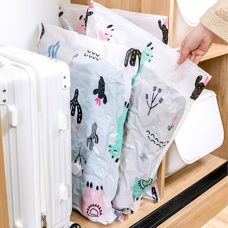 Home Vacuum Bag for Clothes Quilt Clothes Quilt Seal Compressed Transparent Storage Bags Travel Foldable Saving Space Packing 5