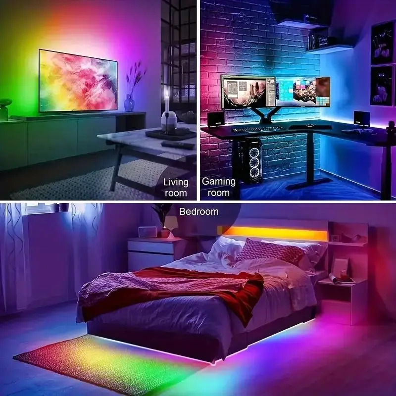 Led Strip Light 5V USB Powered Music Sync 24-Key Remote Flexible Waterproof For Indoor Outdoor Decoration