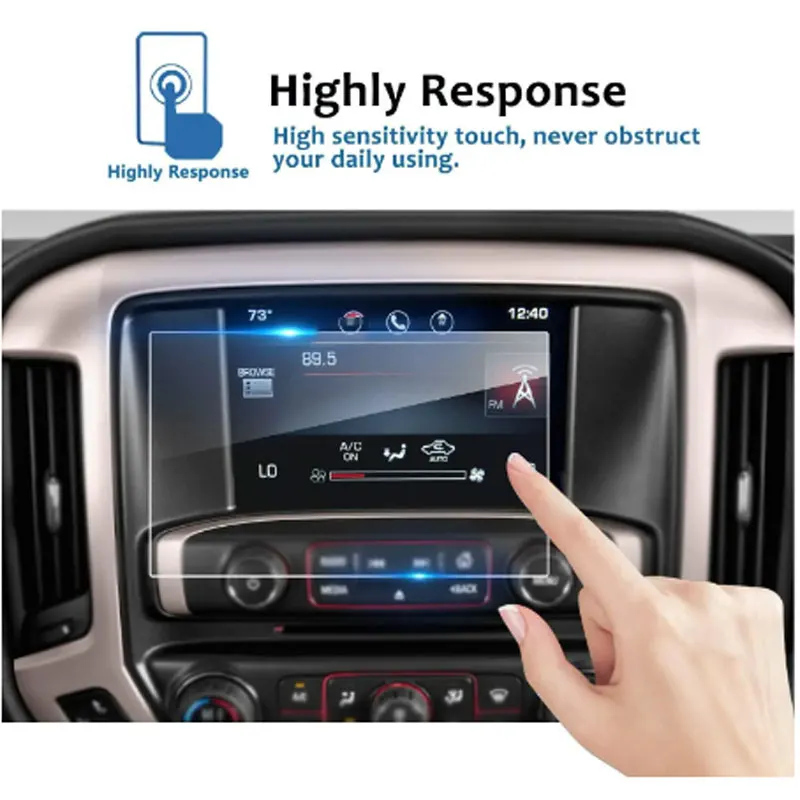 

Протектор экрана из закаленного стекла для GMC Sierra 1500, 2500HD, 3500HD, 2020, 2021, 8-дюймовый автомобильный радиоприемник, стерео, GPS-навигация, твердость 9H