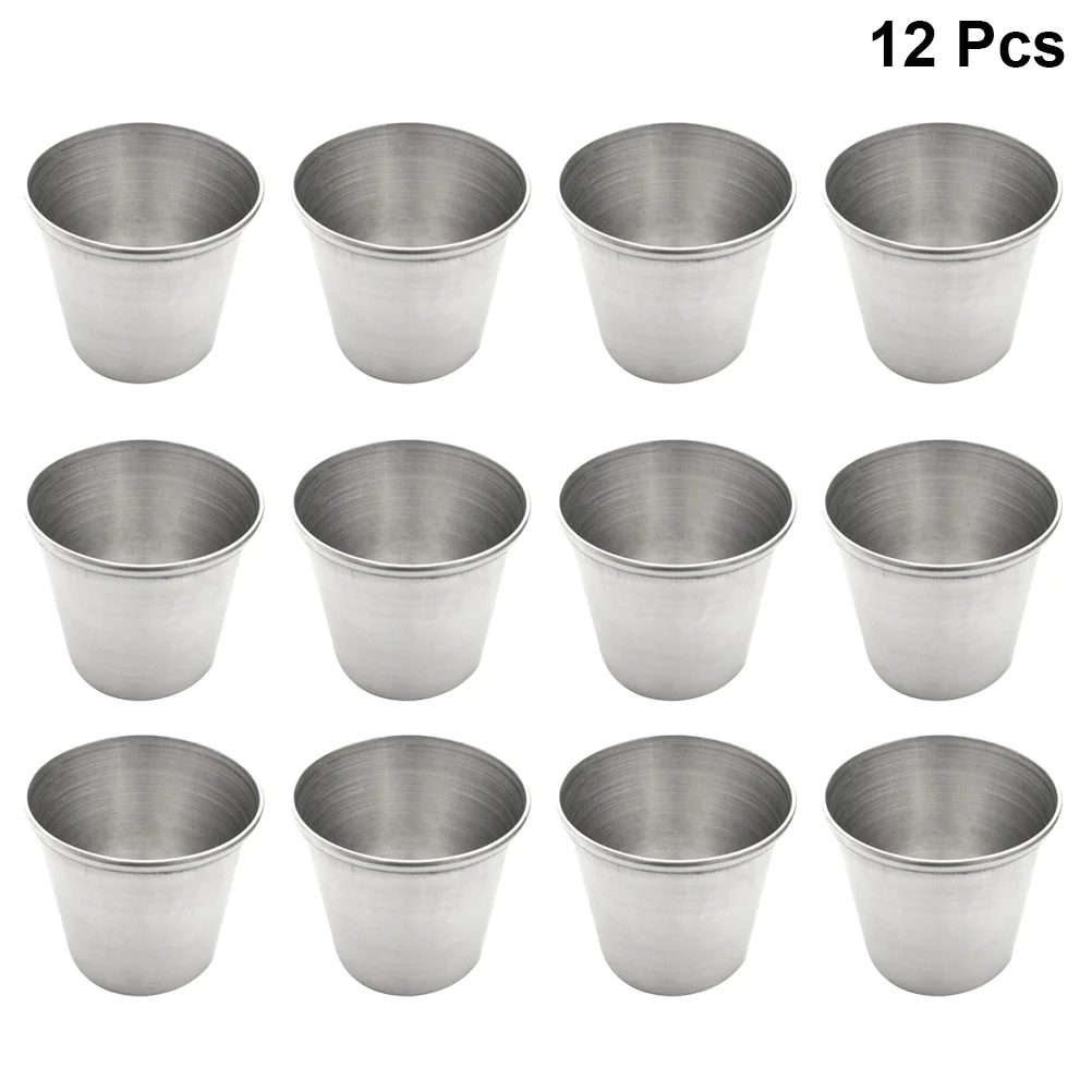 Stainless Shot Steel Cups Metal Glasses Glass Cup Drinking For Bulk Party Pint Tall Tumbler Kids Sauce Ramekin