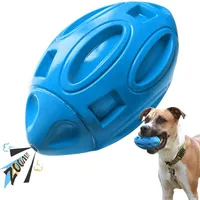 Squeaky Dog Toys For Aggressive Chewers Rubber Puppy Chew Ball Teeth Grinding Cleaning Durable Pet Toy For Medium Large Breed 1