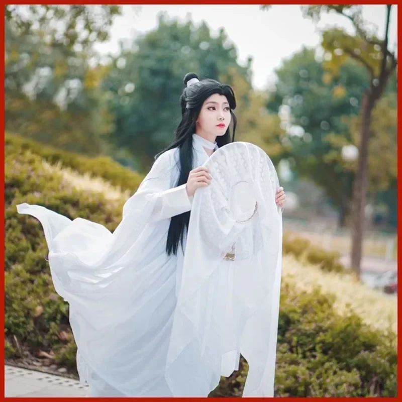 

Tian Guan Ci Fu Xie Lian Cosplay Costume Wigs Bamboo Hat Prop White HanFu Outfit Halloween Cloth Heaven Official's Blessing Hat