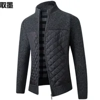 Autumn Winter Stand Collar Cardigan Sweater Men's Thickened Casual Knitted Top Loose-Fit Warm Trendy Jacket For Outerwear
