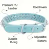CP037--pet dog adjustable rivet collar,  anti-bite neck protect collar used of durable PU leather and rust resistant metal rivet 4