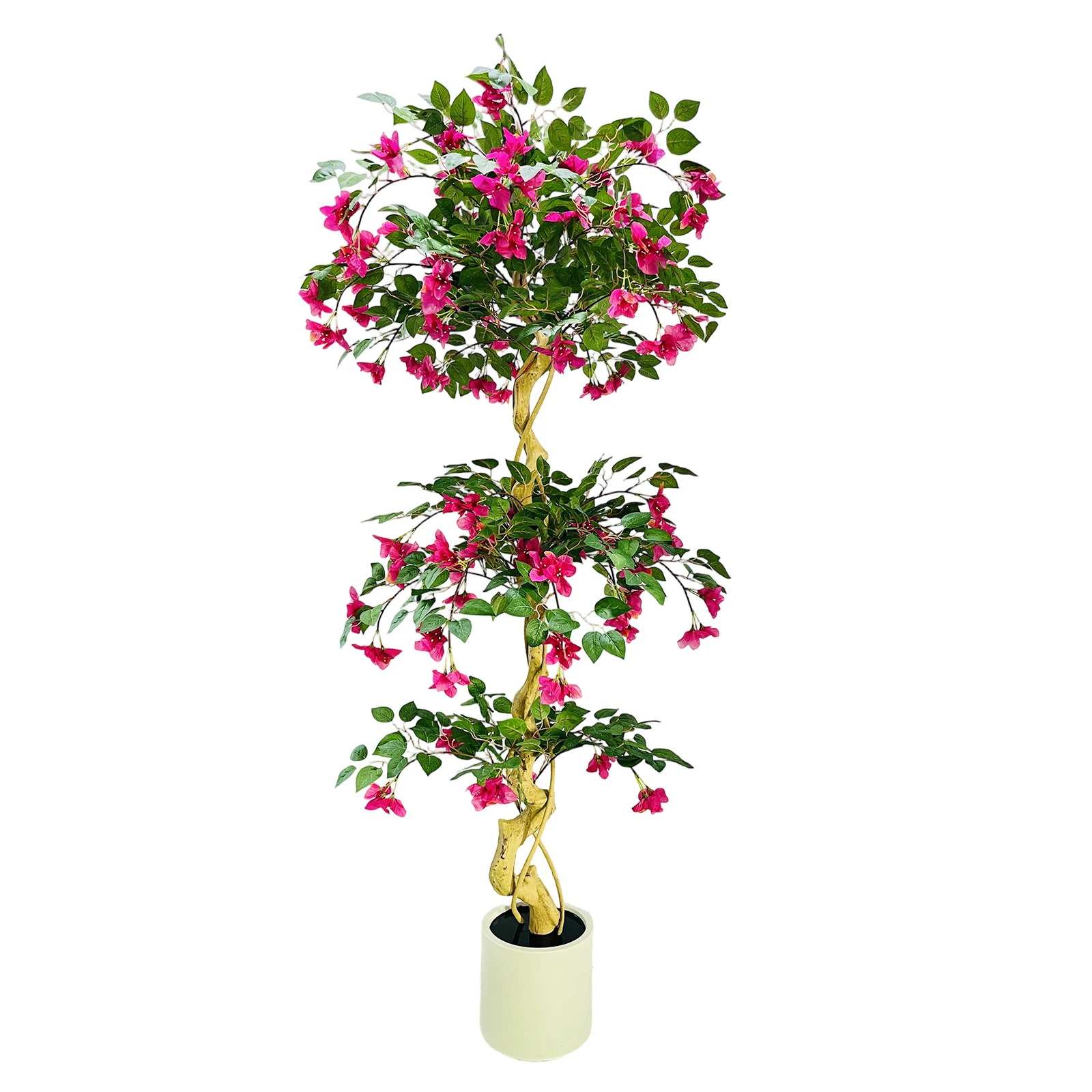 120–180 cm großer künstlicher Bougainvillea-Baum mit rosa Blumen im Topf – realistischer Kunstbaum für Innen- und Außenbereich, Büro- und Gartendekoration – Detail 3