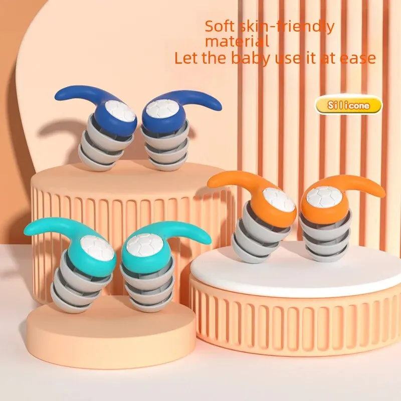 실리콘 소음 취소 귀마개 소음 필터 수면 수영 방수 3 층 음소거 귀마개