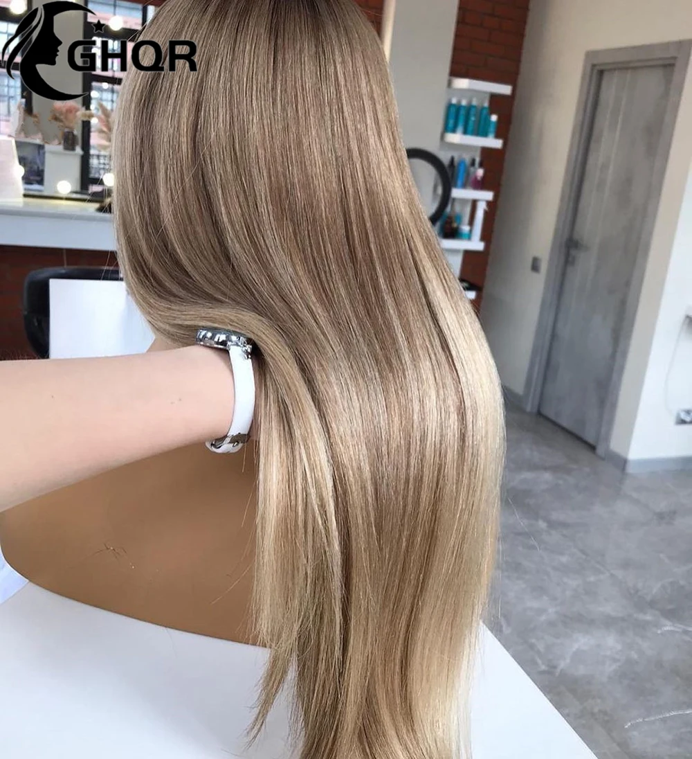 Blonde Highlight Wig Human Hair Pre Plucked 613 Colored Hd Transparent Lace Frontal Wig 13x6 Natural Straight 360 Lace Front Hum