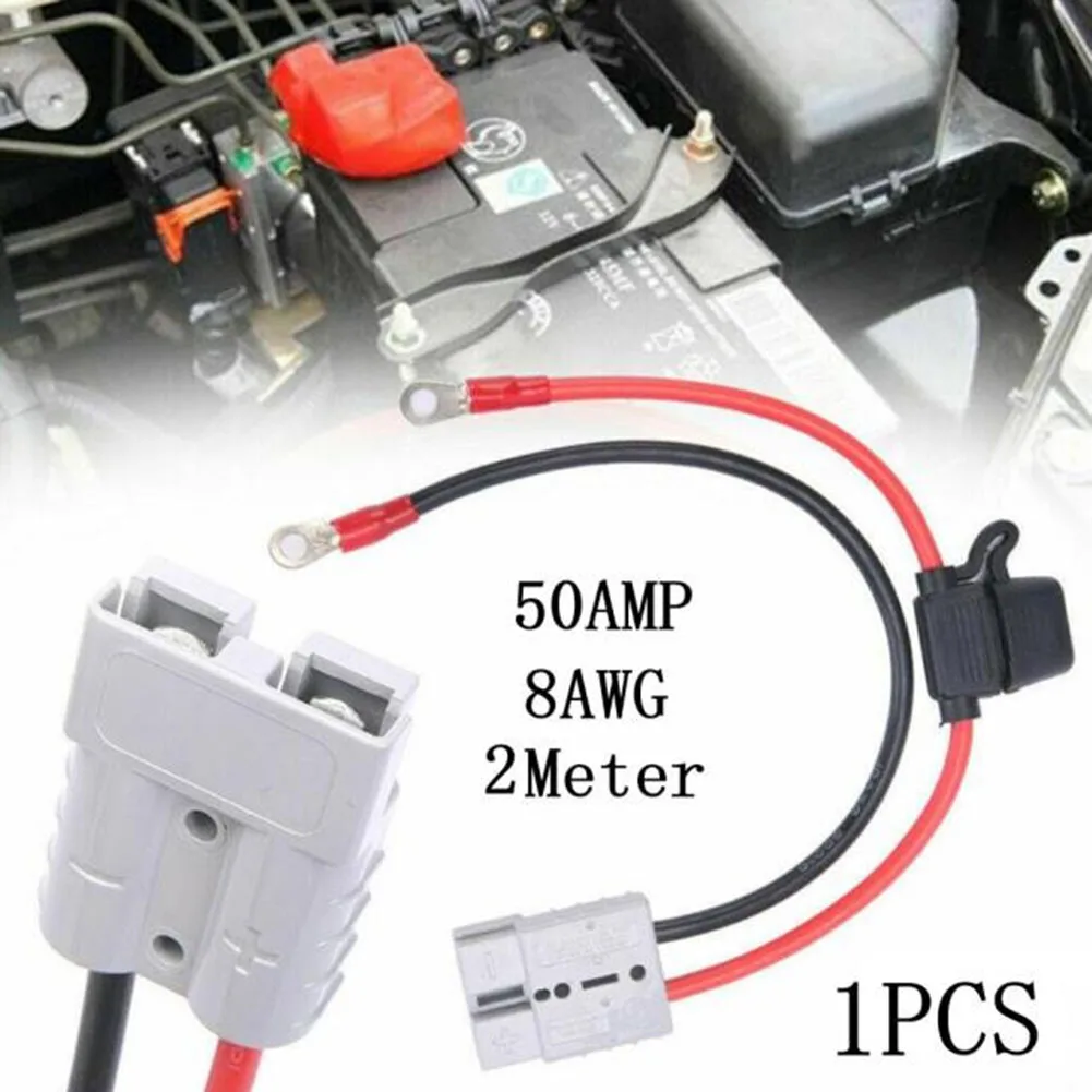 

Battery Charging Connector Cable 50A Battery Cable Quick Connect Wire For Anderson Plug To Lug M8 Terminal Quick Connect Cable