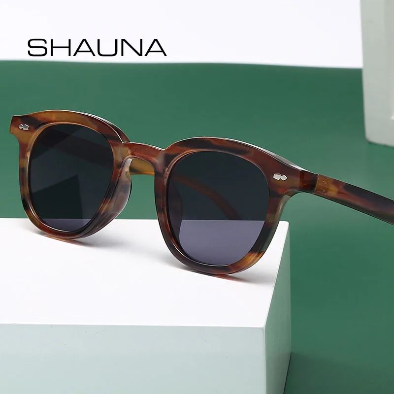 SHAUNA Ins Beliebte trendige kleine runde Sonnenbrille Mode Nagelbrille UV400