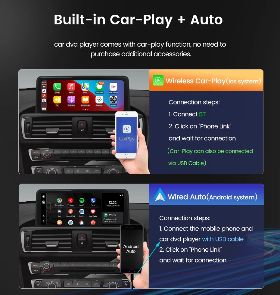 안드로이드 올인윈 BMW X5 E70 X6 E71 2007-2013 CCC CIC 멀티미디어 플레이어 카플레이, 자동차 스테레오 GPS, 2Din DVD 헤드 유닛, 8 코어, 안드로이드 12