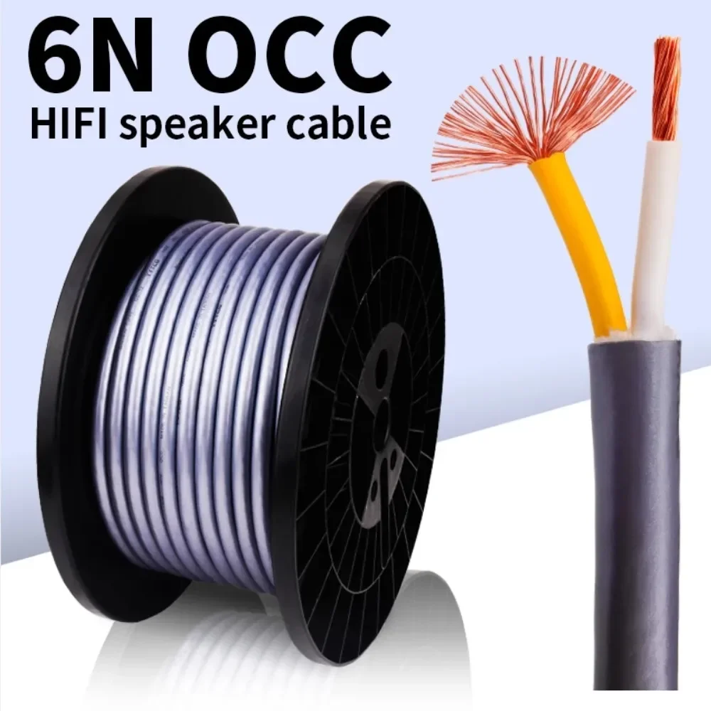 Speaker 6N OCC Pure Copper Audio Cable Speakers Acoustics for Home DIY Banana Plug Y Spade Plugs Power Amplifiers HIFI Cords