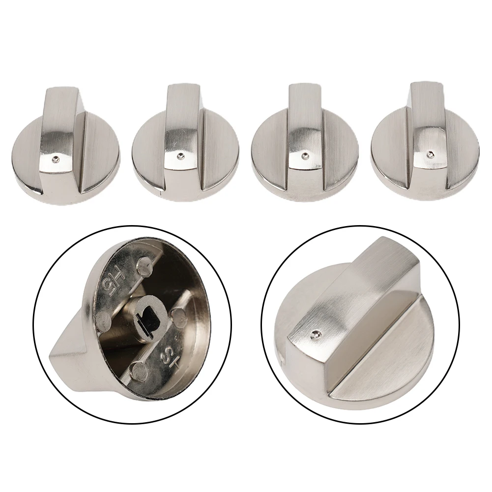 Gas Stove Control Knobs 4pcs 6mm Gas Stove Knobs Cooker Oven Hob Rotary Switch Control Parts