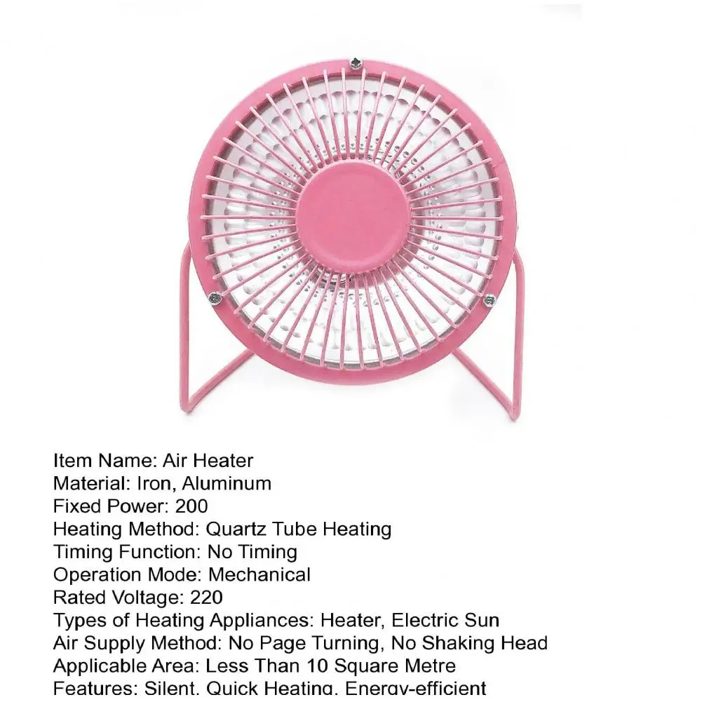 4/6 Inch Desktop Mini Heater Silent Quick Heating Options Energy-efficient Bedroom Comfort Heating Tool Quartz Tube For Winter