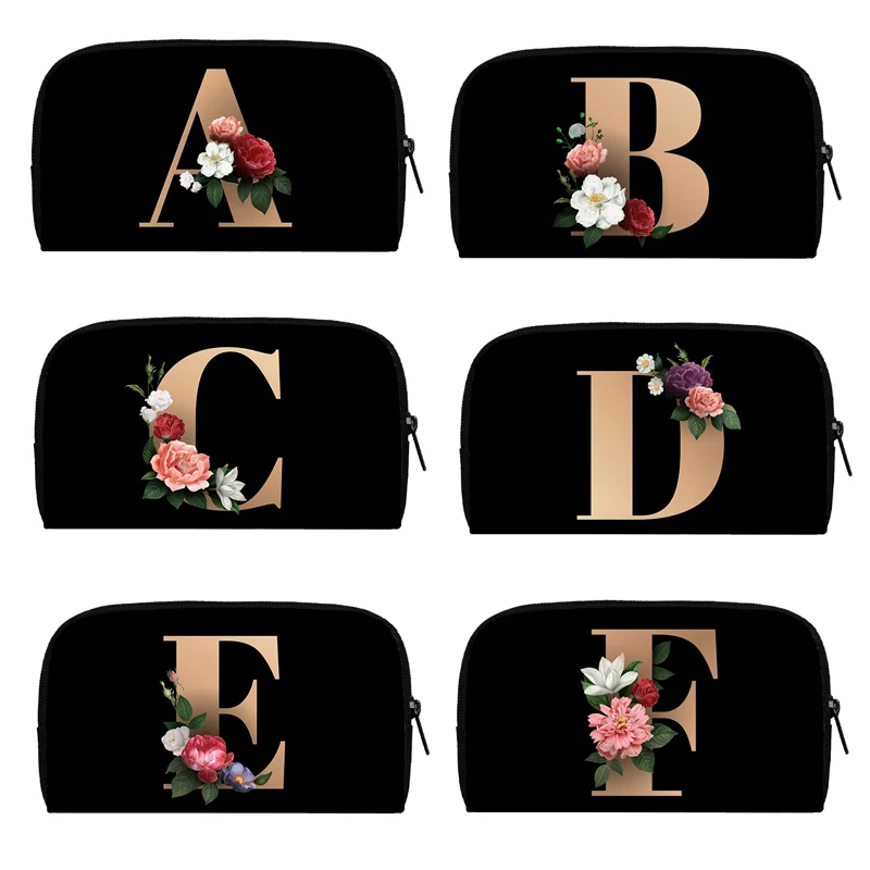 

A-Z 26 Initial Letter Printed Wallets Bridesmaid Party Handbags Bridal Women Clutch Bag Men Purses Phone Money Holder Organizers