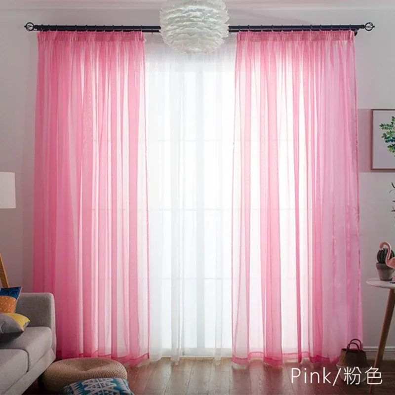Sheer Curtains European American Style Multicolor Bay Window Living Room