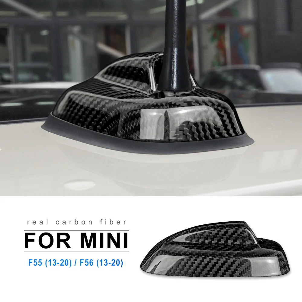 KUNGKIC Copertura Antenna A Pinna Di Squalo In Fibra Di Carbonio Per Mini Cooper R55 R56 2006-2014, Adesivo Decorativo Nero - 4