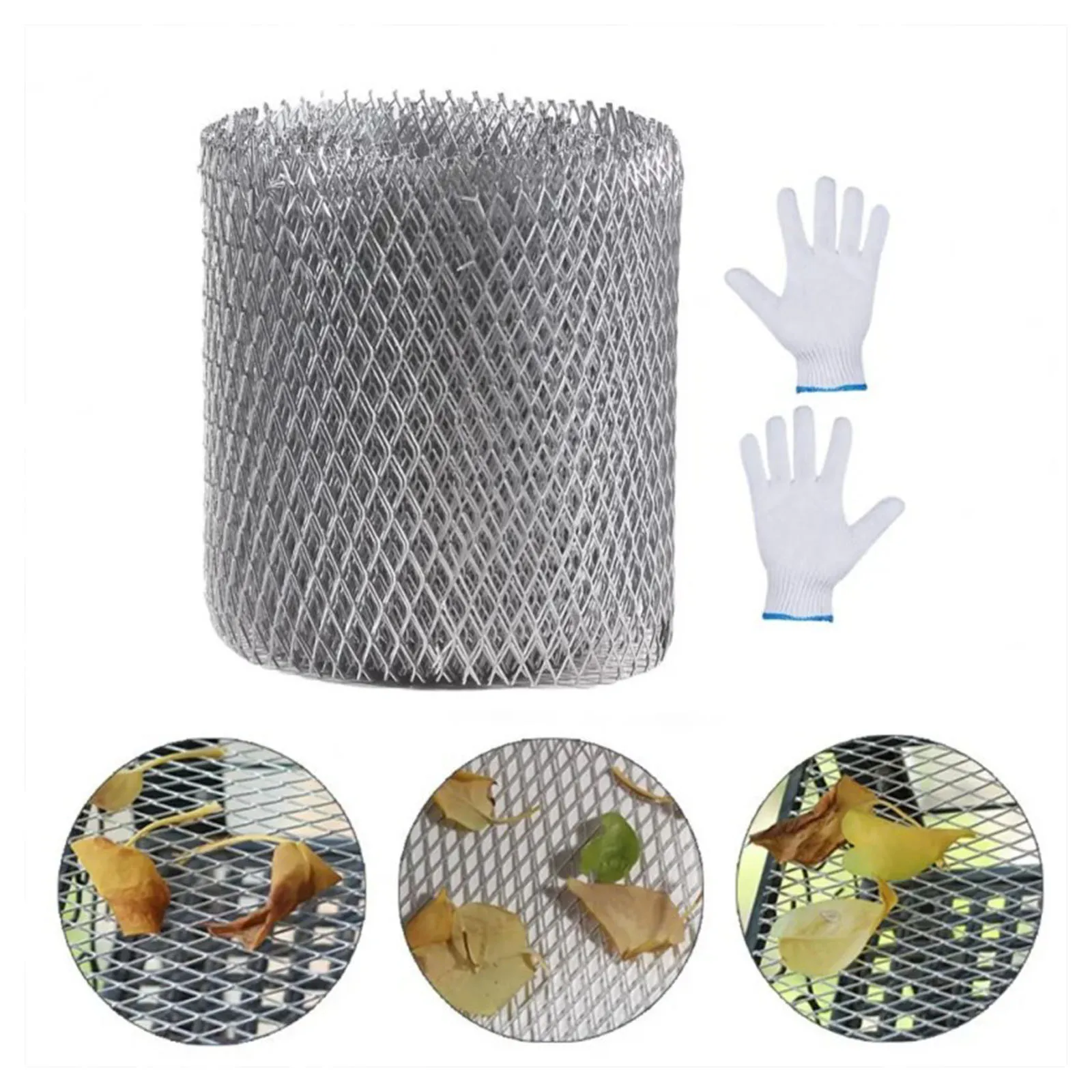 Drainage Ditch Filter Screen Aluminum Roof Gutter Protective Cover Rainwater Trough Gutter Leaf Guard Mesh Anti Clogging