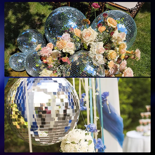 12-Inch Disco Ball Mirror Ball - Silver Mirror Party Decoration For DJ, Stage, Christmas & Events