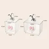 European Rabbit Bow Jewelry Box Clear Lipstick Cotton Sabs Jar Desktop Trinket Storage Box Living Room Fruit Snack Jar with Lid 6
