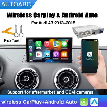 AUTOABC Wireless CarPlay Android Auto Interface for AudCar Vehicle Tracking Anti-Lost Locator Mini GPS Tracker for Vehicles Locator Tracker for Tracking System Bluetoothi A3 A4 A5 Q2 Q7 Q5L 8V Cassette with MIB AirPlay Mirror Link Multimedia 1