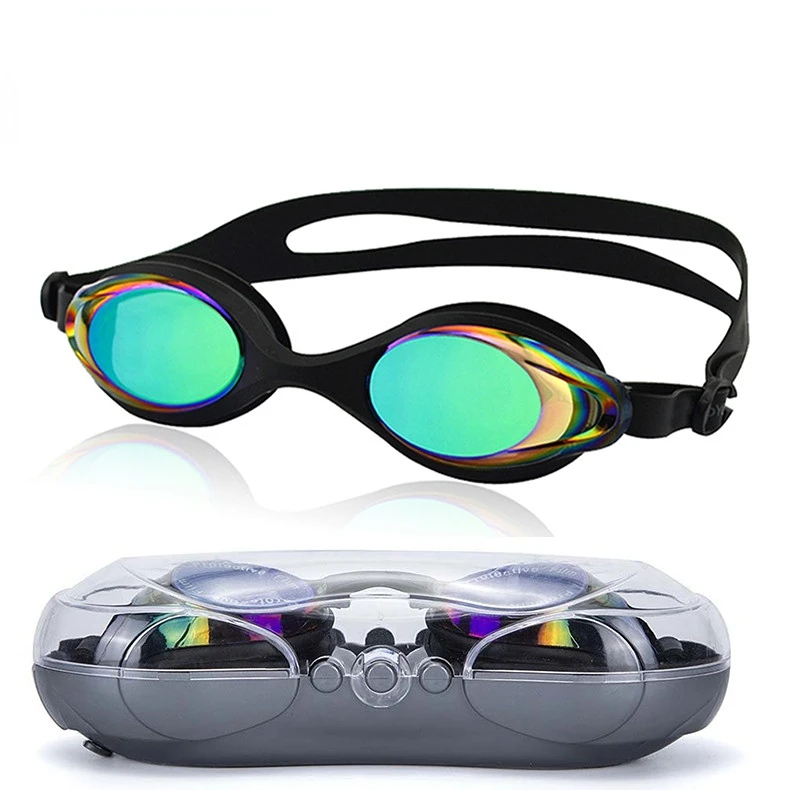 Swimming Goggles for Men Women Anti-fog UV Protection Waterproof Silicone Adjustable Swim Pool Eyewear Adults Diving Glasses copozz women men adults hd anti fog uv protection swimming goggles water sport diving swim glasses with portable box set