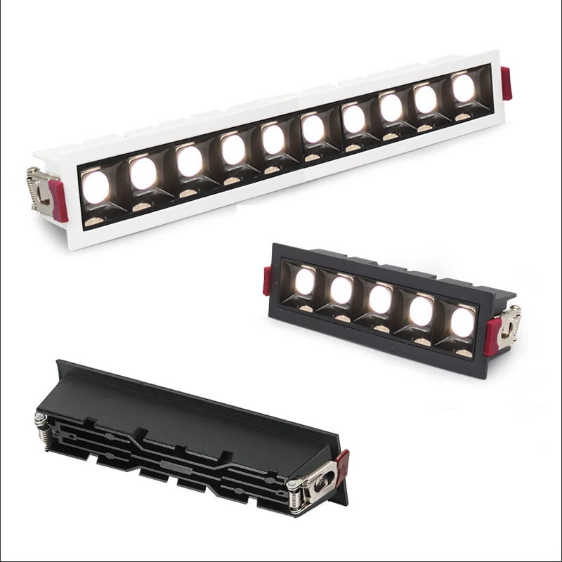 Recessed Grille Light Led Spotlight Ceiling Lamp Black White COB Downlights Home Aisle Corridor Living Room Indoor Lighting