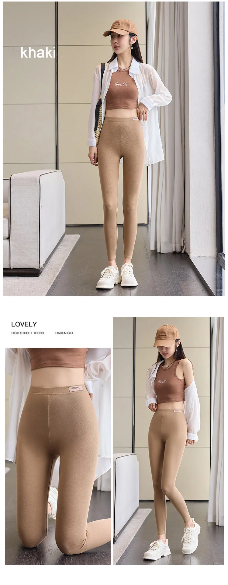 BIVIGAOS 2025 New Imported Cotton Spring Summer Knitted Leggings Women Elastic Slim Tight Comfortable Simple Casual Leggings