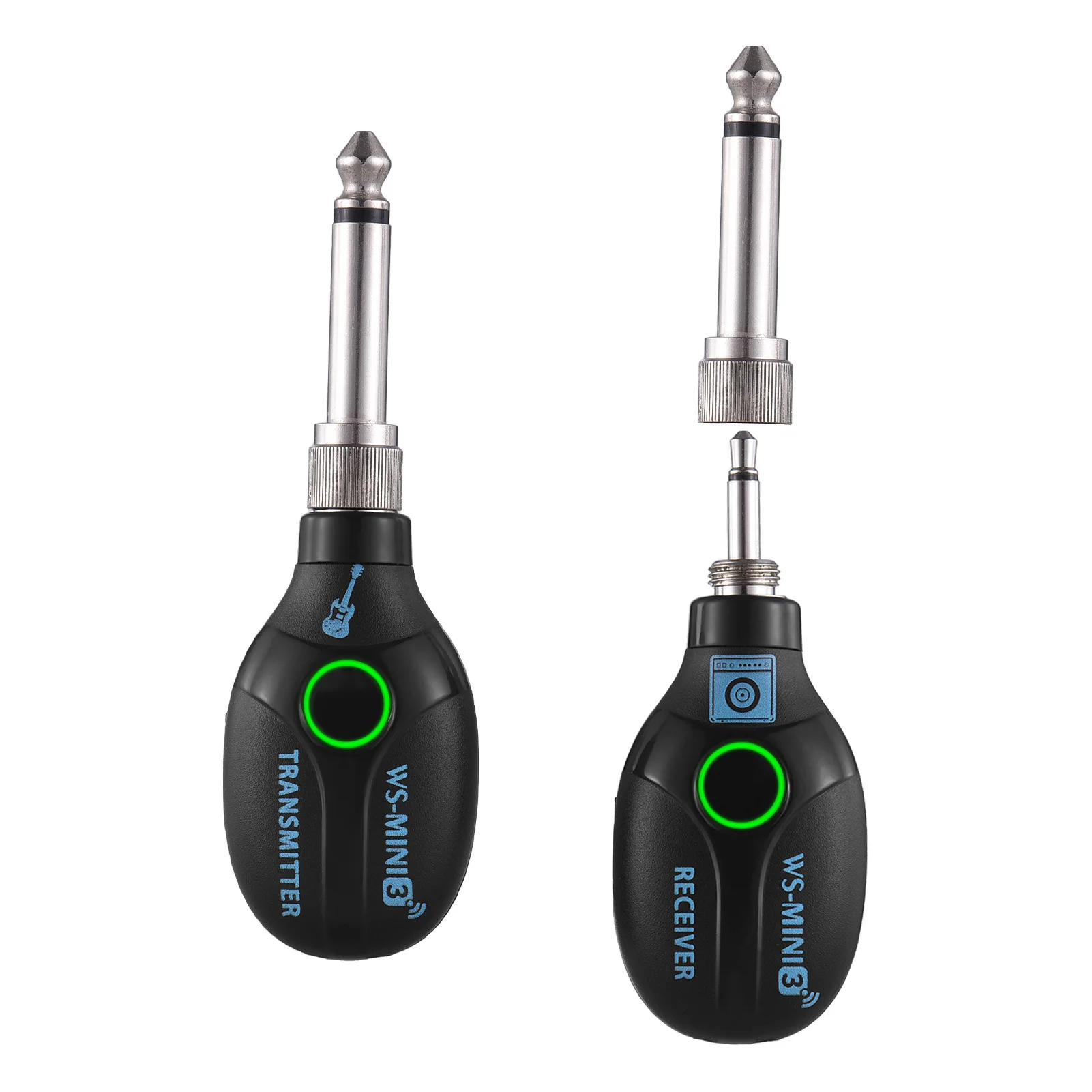 2.4G Wireless Guitar System Transmitter Receiver Set 4 Channel Transmission Charging Compartment Plug and Play