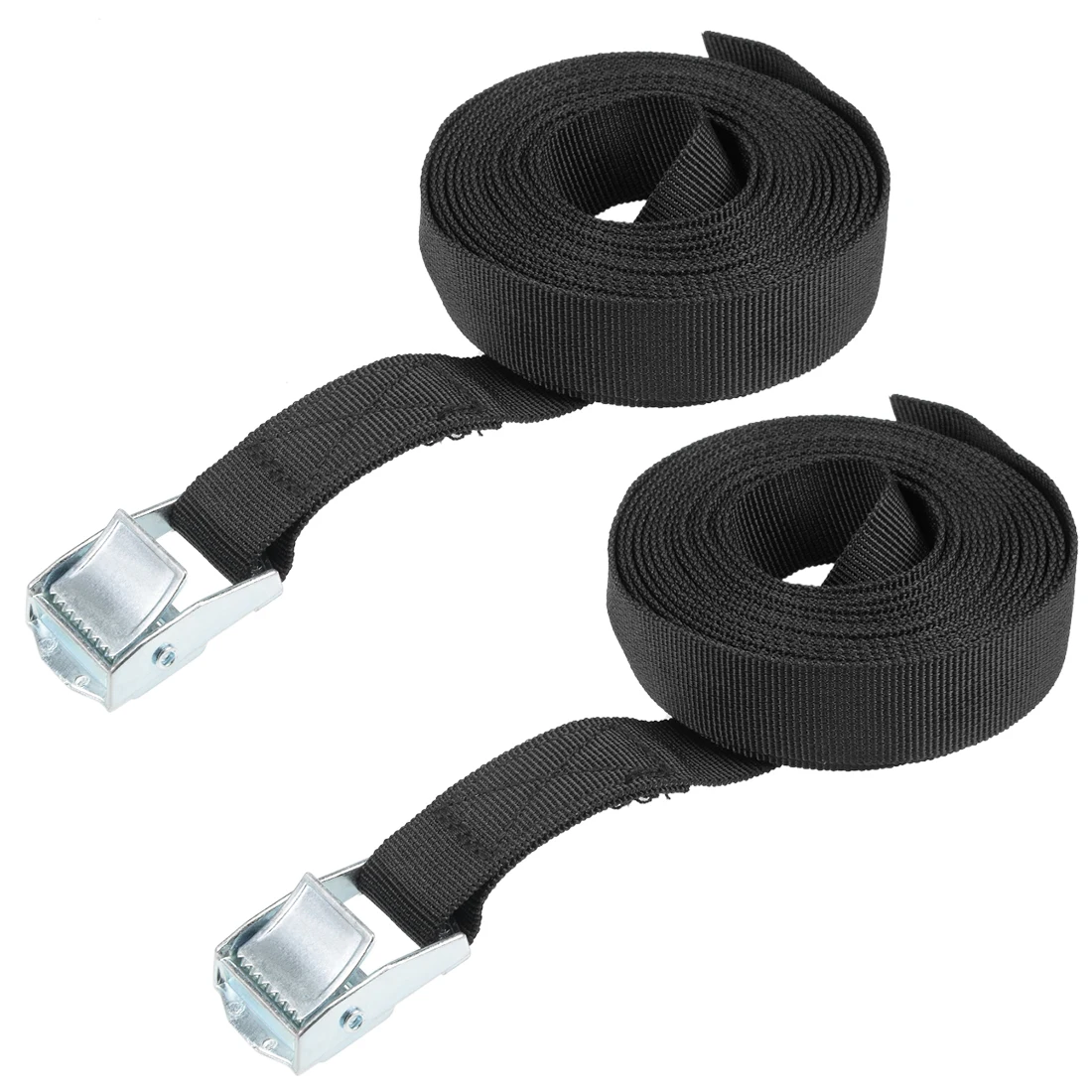 

3.5M x 25mm Lashing Strap Cargo Tie Down Straps Buckle Up to 80Kg, Black, 2Pcs