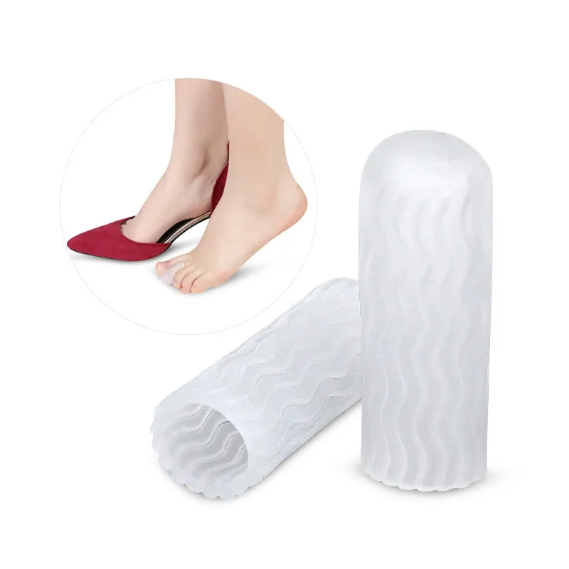 2Pcs Silicone Gel Little Toe Tube Corns Blisters Corrector Pinkie Protector Gel Bunion Toe Finger Protection Sleeve